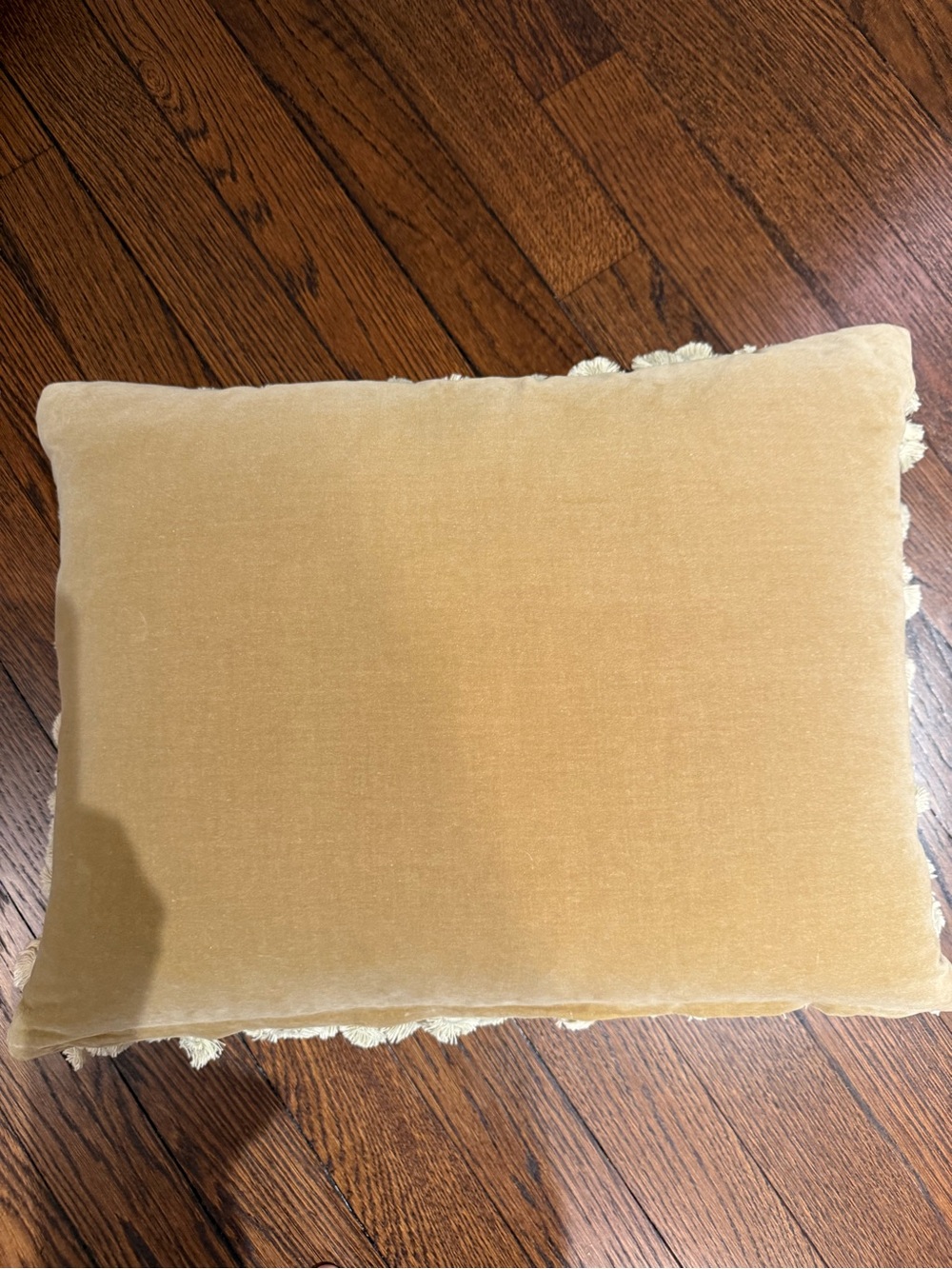 Vintage-Style Cream Floral Needlepoint Throw Pillow - Picture 4 of 4